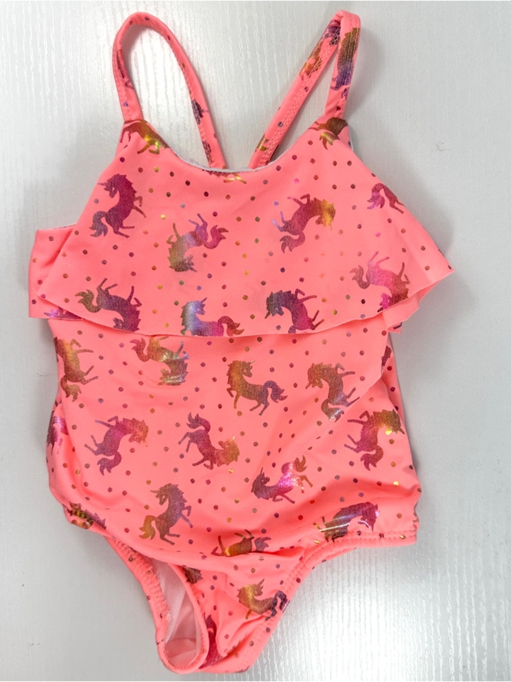 Penelope Mack toddler one piece swimsuit unicorn bright pink 24M